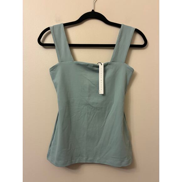 Susana Monaco Essential Wide Strap Tank Top Celadon Small NEW - Picture 1 of 5